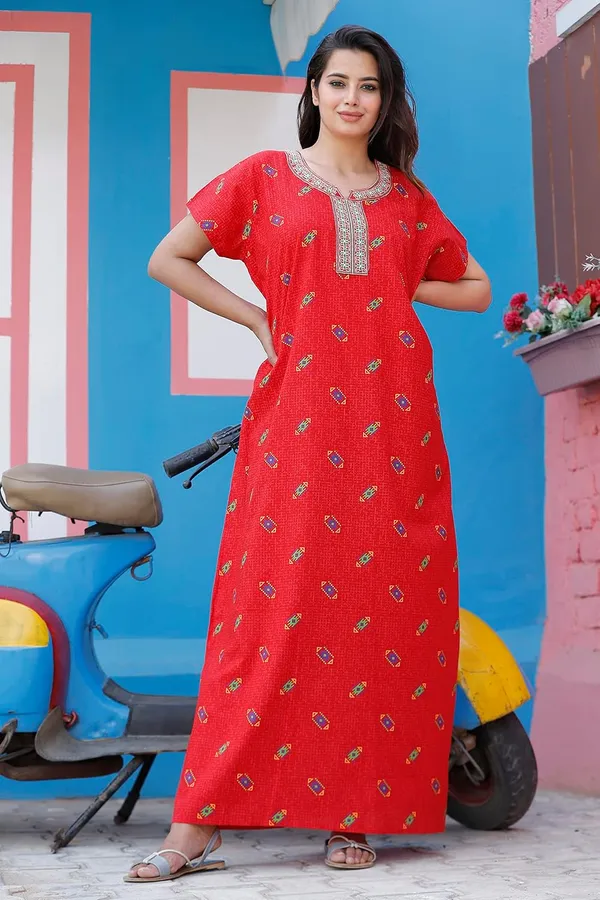 Mik_&_Misha_Womens_Cotton_Block_Print_Maxi_Nighty