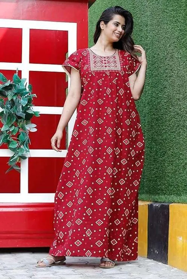 Mik_&_Misha_Cotton_Block_Print_Maxi_Nighty