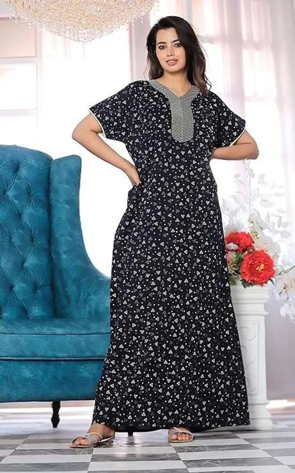 Mik_&_Misha_Cotton_Block_Print_Maxi_Nighty
