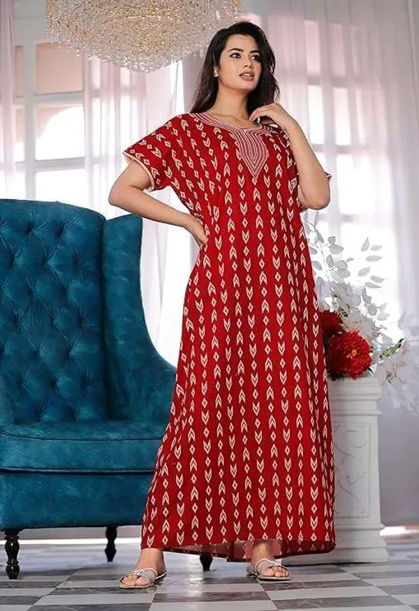 Mik_&_Misha_Cotton_Block_Print_Maxi_Nighty