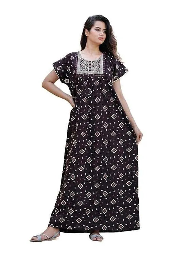 Mik_&_Misha_Cotton_Block_Print_Maxi_Nighty