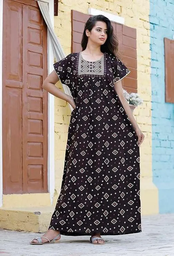 Mik_&_Misha_Cotton_Block_Print_Maxi_Nighty