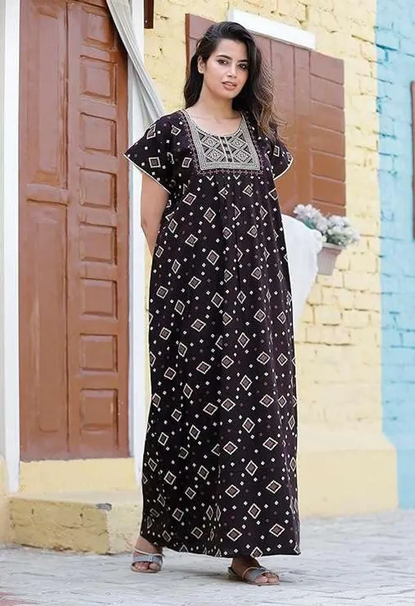 Mik_&_Misha_Cotton_Block_Print_Maxi_Nighty