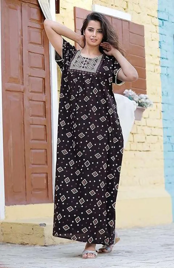 Mik_&_Misha_Cotton_Block_Print_Maxi_Nighty