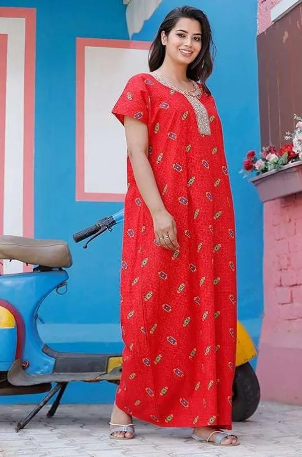 Mik_&_Misha_Cotton_Block_Print_Maxi_Nighty