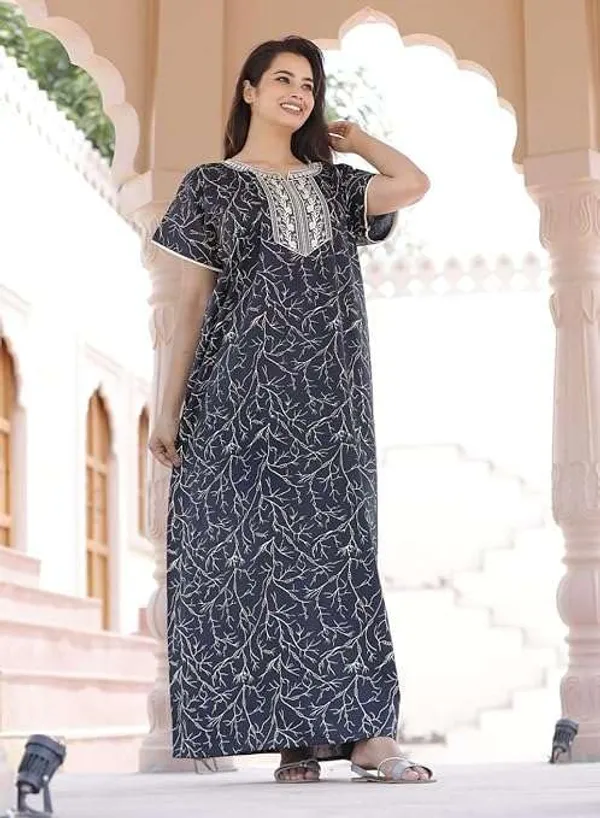 Mik_&_Misha_Womens_Cotton_Block_Print_Maxi_Nighty