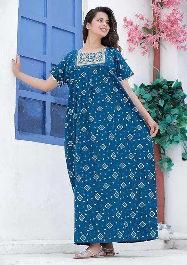 Mik_&_Misha_Womens_Cotton_Block_Print_Nighty