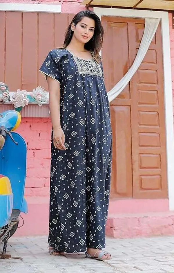 Mik_&_Misha_Womens_Cotton_Block_Print_Maxi_Nighty