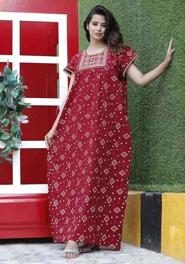 Mik_&_Misha_Womens_Cotton_Floral_Printed_Maxi_Nightgown