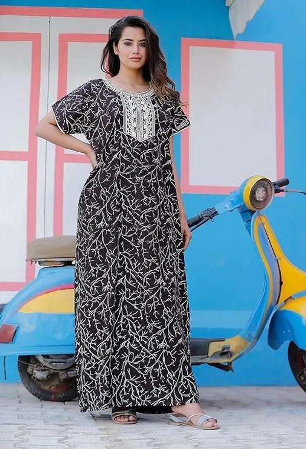 Mik_&_Misha_Womens_Cotton_Block_Printed_Maxi_Nighty