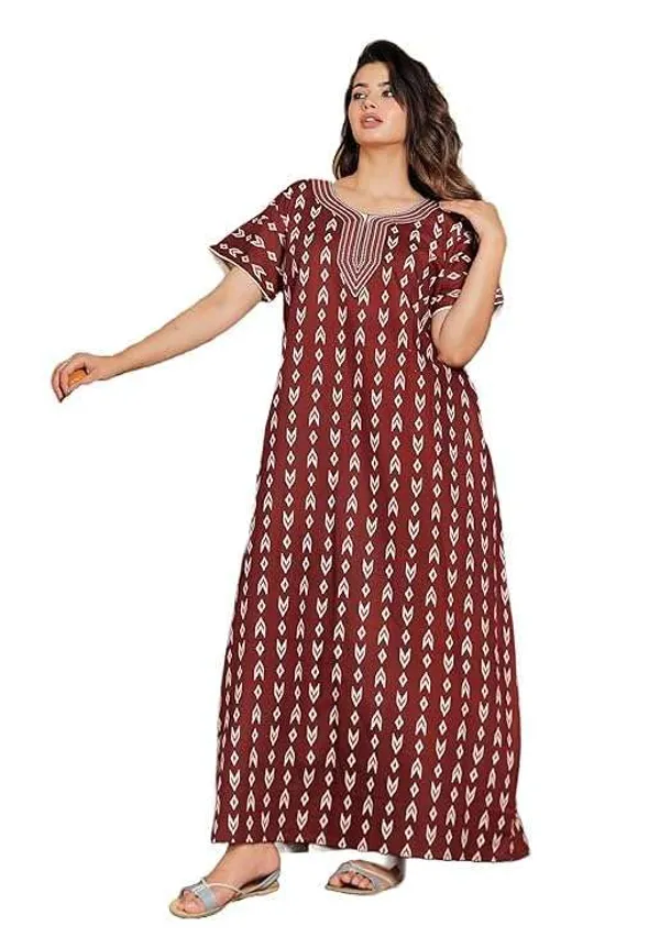 Mik_&_Misha_Cotton_Block_Printed_Maxi_Nighty
