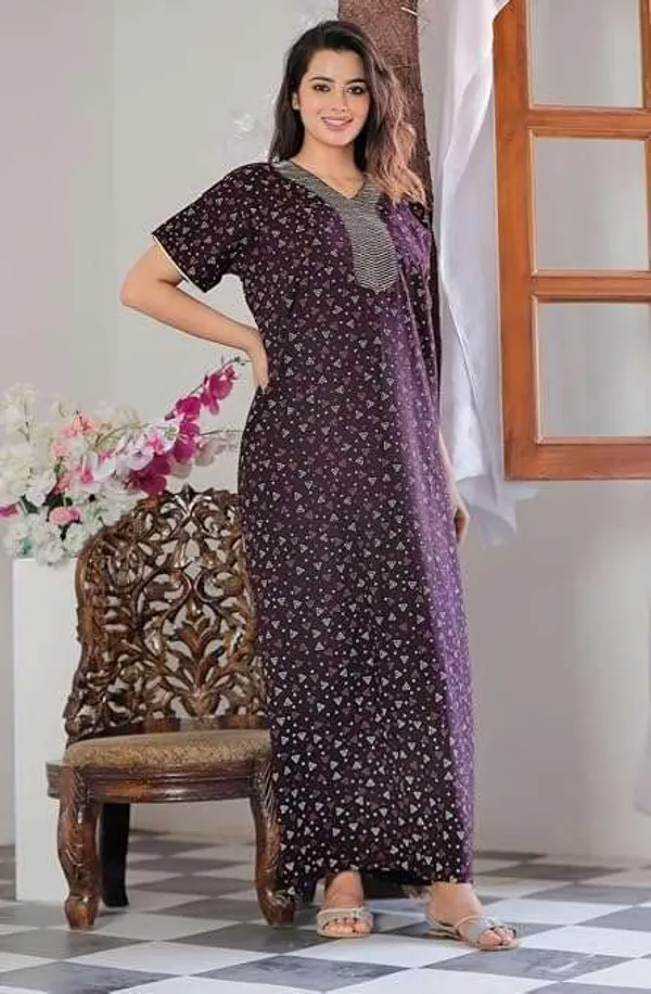 Mik_&_Misha_Womens_Cotton_Block_Printed_Maxi_Nightgown