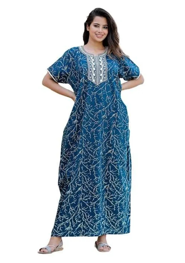 Mik_&_Misha_Cotton_Block_Printed_Maxi_Nighty