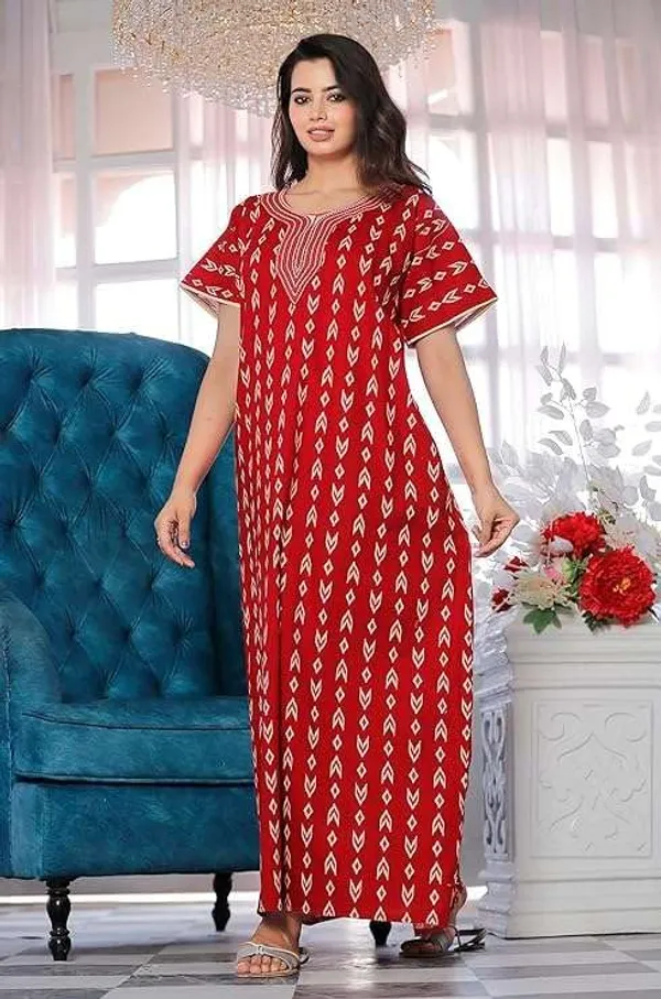 Mik_&_Misha_Cotton_Block_Printed_Maxi_Nighty