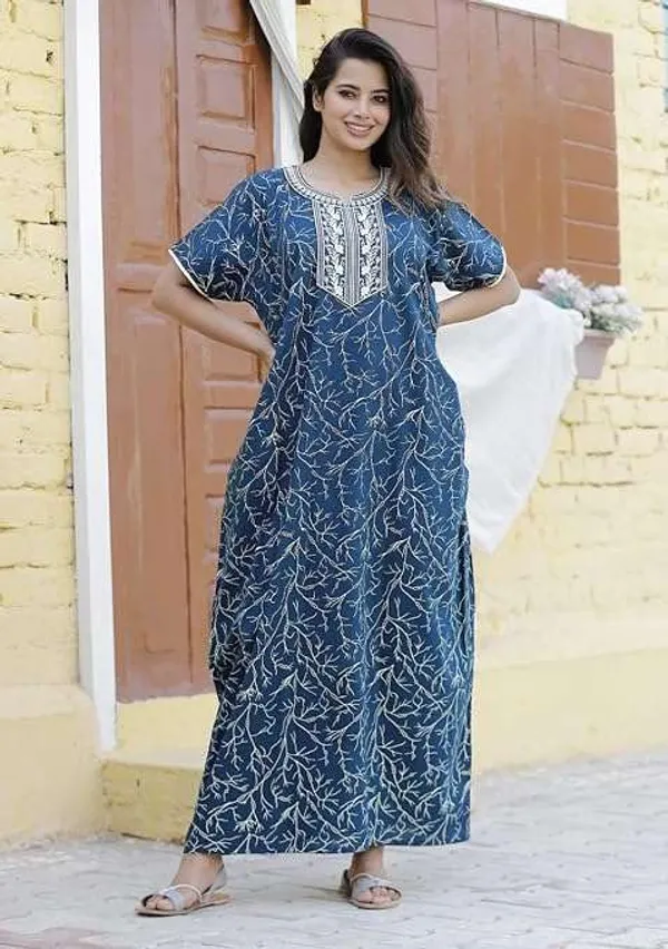 Mik_&_Misha_Cotton_Floral_Printed_Maxi_Nighty