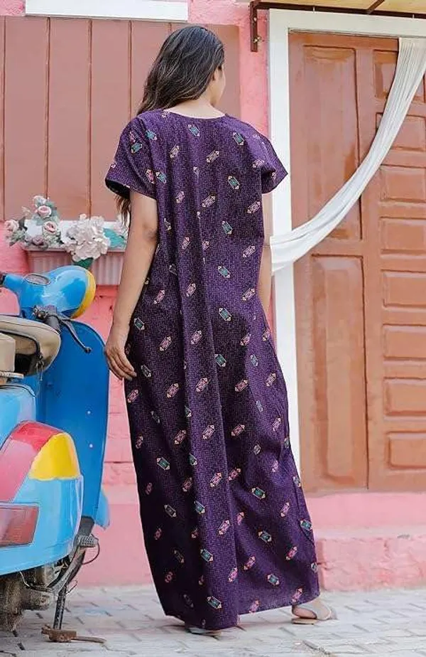 Mik_&_Misha_Cotton_Block_Printed_Maxi_Nighty
