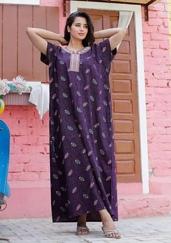 Mik_&_Misha_Cotton_Block_Printed_Maxi_Nighty
