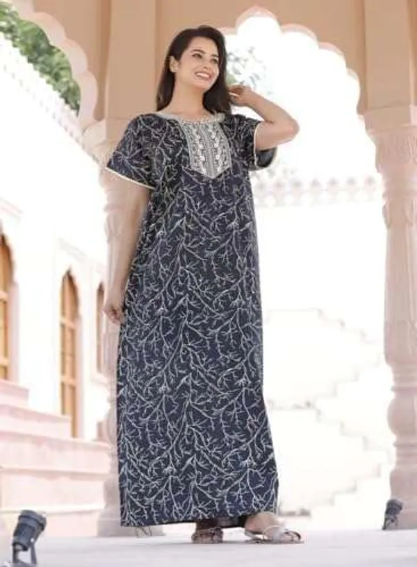 Mik_&_Misha_Womens_Cotton_Block_Printed_Maxi_Nighty