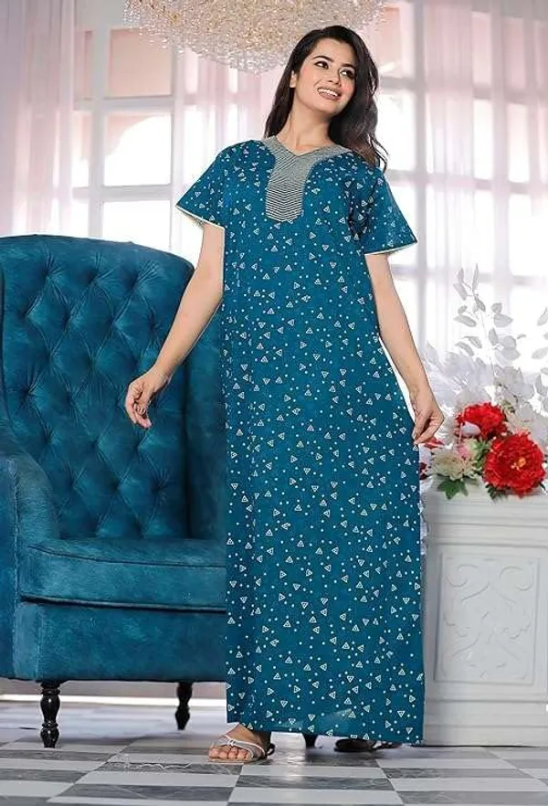 Mik_&_Misha_Cotton_Block_Printed_Maxi_Nighty