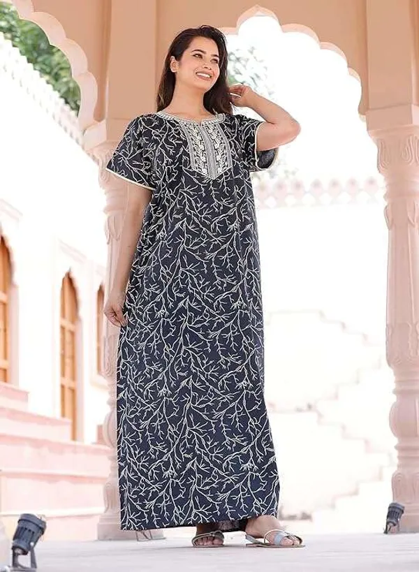 Mik_&_Misha_Cotton_Block_Printed_Maxi_Nighty