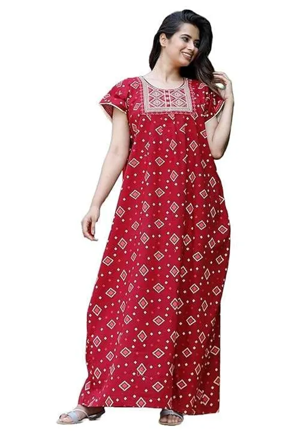 Mik_&_Misha_Cotton_Block_Printed_Maxi_Nighty