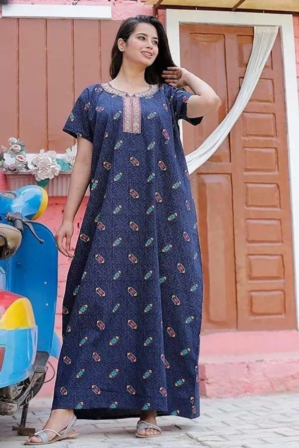 Mik_&_Misha_Cotton_Block_Printed_Maxi_Nighty