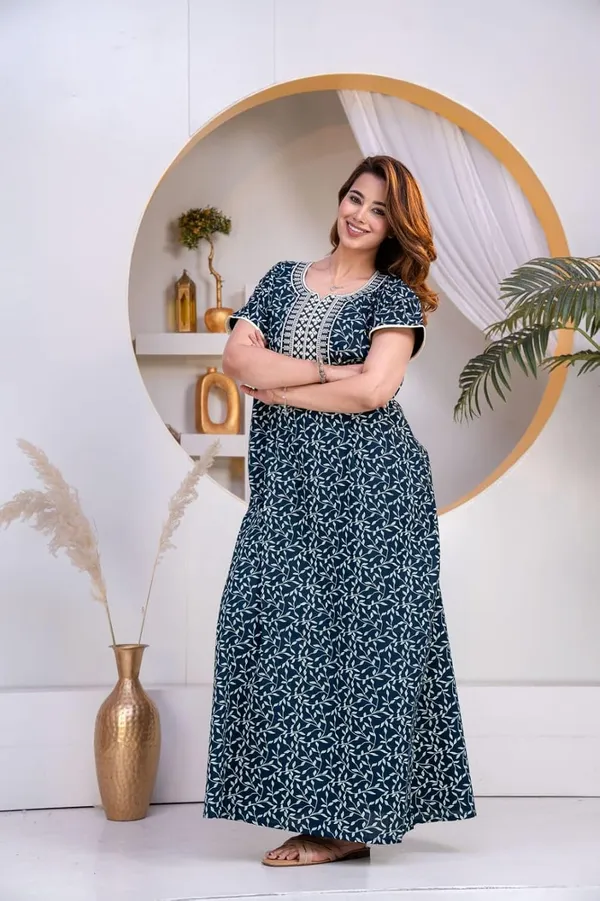 Mik_&_Misha_Womens_Cotton_Block_Print_Maxi_Nighty