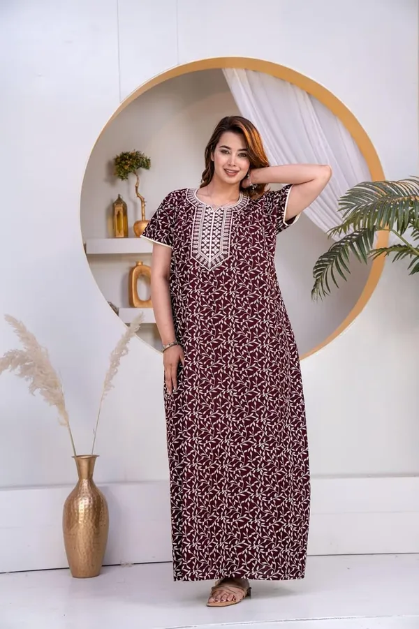 Mik_&_Misha_Women_Cotton_Block_Print_Nighty_Maxi