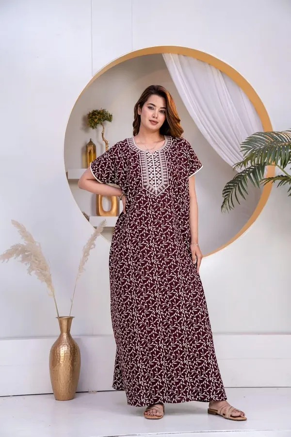 Mik_&_Misha_Women_Cotton_Block_Print_Nighty_Maxi