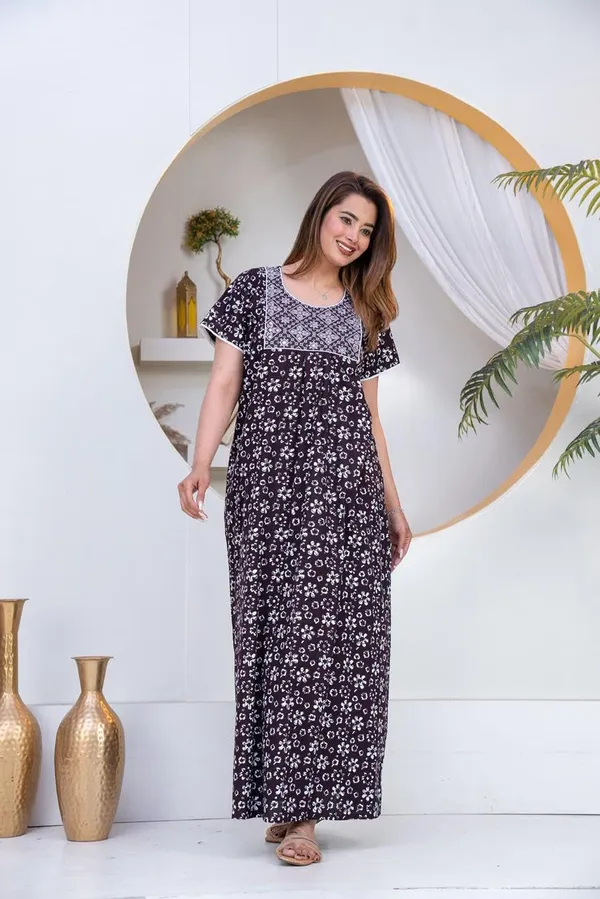 Mik_&_Misha_Women_Cotton_Block_Print_Nighty_Maxi