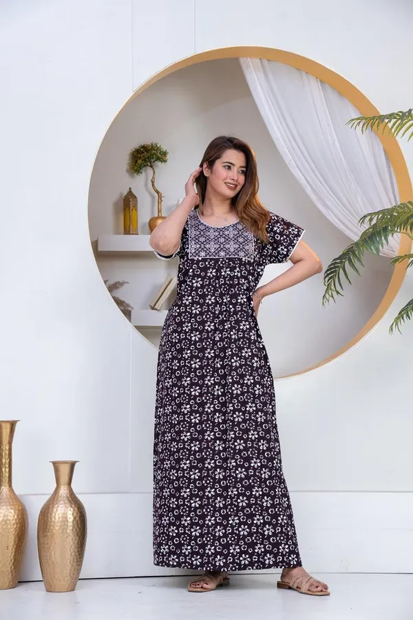 Mik_&_Misha_Women_Cotton_Block_Print_Nighty_Maxi