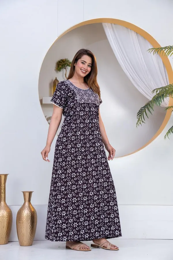 Mik_&_Misha_Women_Cotton_Block_Print_Nighty_Maxi