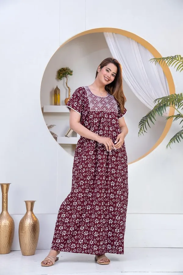 Mik_&_Misha_Women_Cotton_Block_Print_Nighty_Maxi