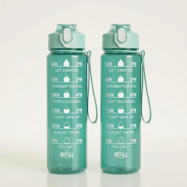 Green_Plastic_Motivational_Time_Marker_Water_Bottle_1L_-_Pack_of_2