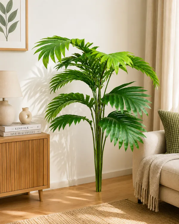 MythosBySS_Artificial_Areca_Palm_Plant_with_White_Pot_|_Realistic_Faux_Indoor_Palm_Tree_for_Home,_Office,_Living_Room_&_Hotel_Decor
