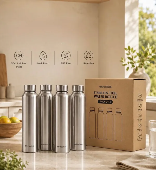 MythosBySS_Stainless_Steel_Water_Bottles_(Pack_of_4)