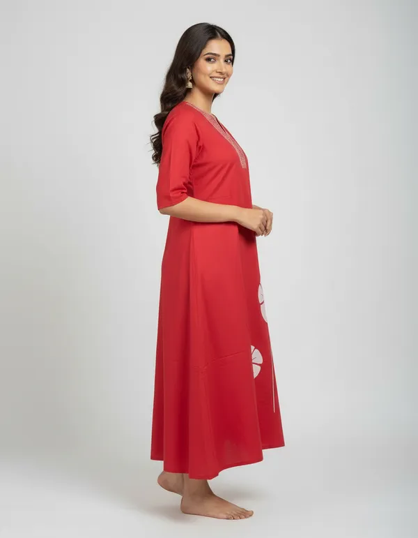 Red_Cotton_Floral_Embroidered_Co-ords_Set_For_Women