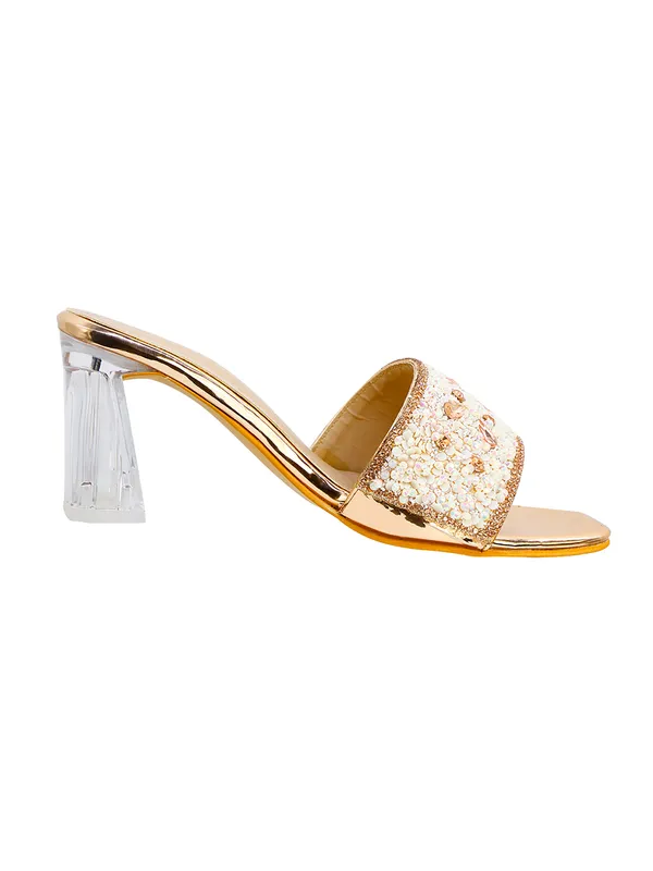 Gold_And_White_Embellished_Block_Heel_Slip-On_Sandals_For_Women