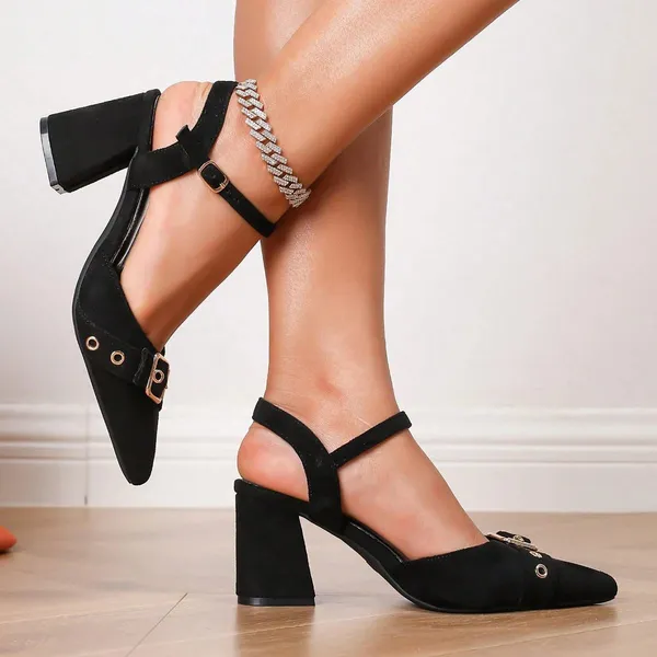 Black_Suede_Block_Heel_Pointed_Toe_Sandals_For_Women