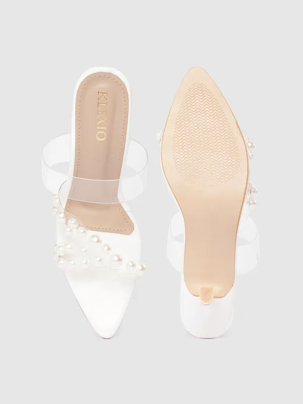 White_Pearl_Embellished_Transparent_Strap_Heels_For_Women