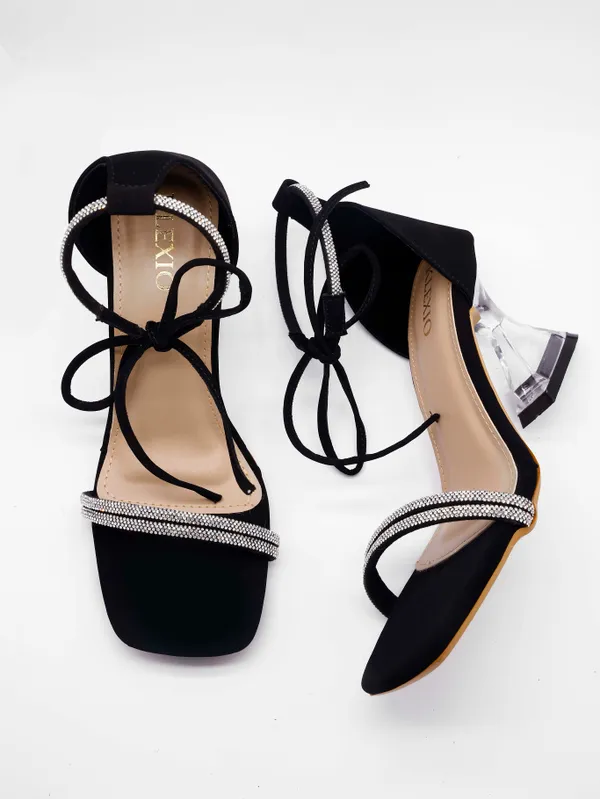 Black_Suede_Diamante_Strap_Lace-Up_Block_Heel_Sandals_For_Women