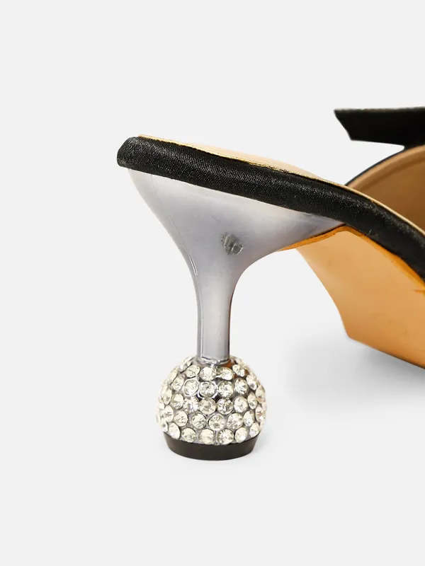Black_Satin_Embellished_Bow_Block_Heel_Sandals_For_Women