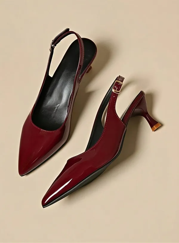 Maroon_Patent_Pointed_Toe_Slingback_Heels_For_Women