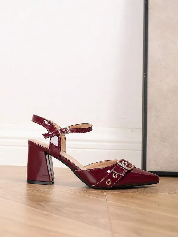 Maroon_Patent_Leather_Block_Heel_Slingback_Sandals_For_Women