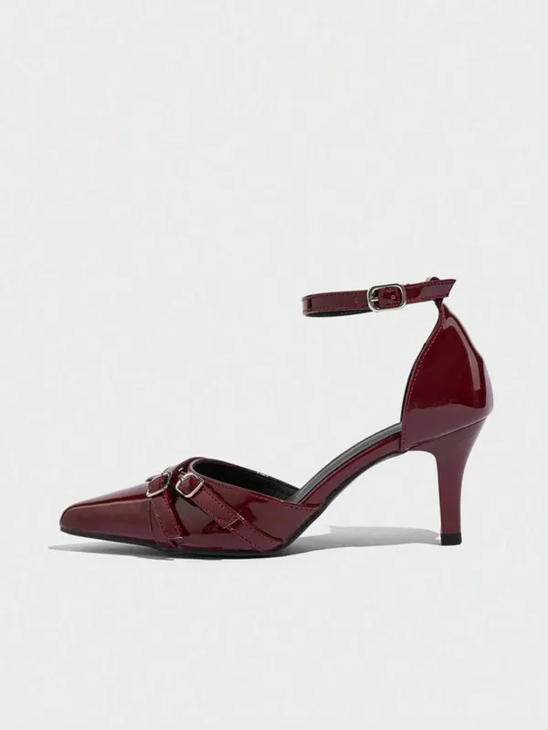 Maroon_Patent_Ankle_Strap_Pointed_Toe_Heels_For_Women