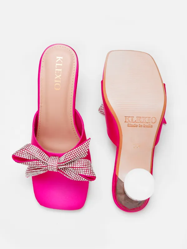 Pink_Satin_Diamante_Bow_Block_Heel_Sandal_For_Women