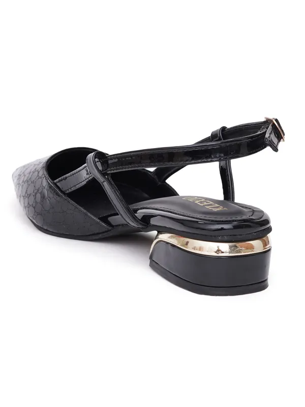 Black_Textured_Patent_Slingback_Block_Heel_Sandals_For_Women