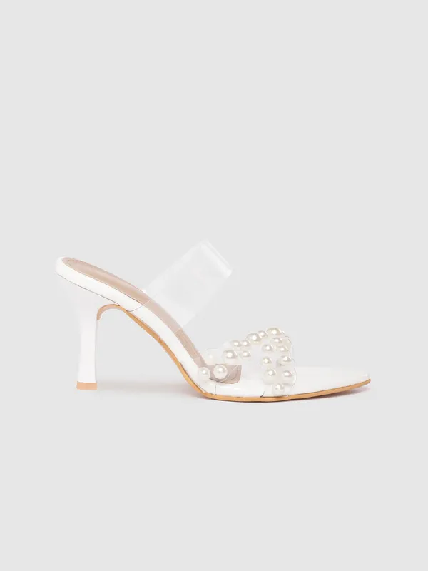 White_Pearl_Embellished_Transparent_Strap_Heels_For_Women