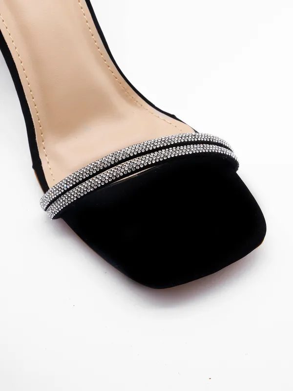 Black_Suede_Diamante_Strap_Lace-Up_Block_Heel_Sandals_For_Women
