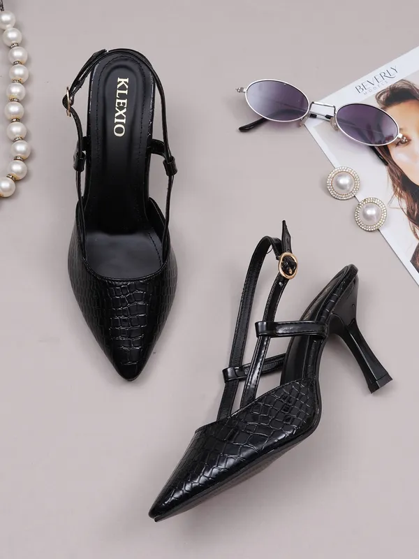 Black_Croc_Textured_Pointed_Toe_Slingback_Heels_For_Women